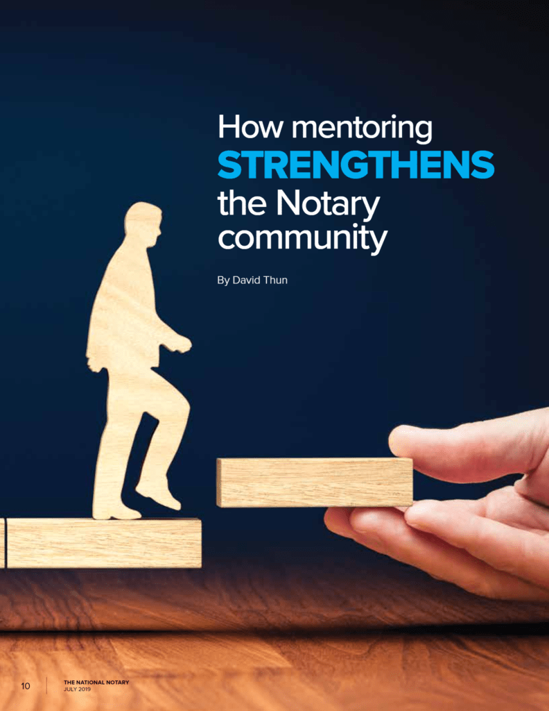 Mentoring strengthens notary community silhouette graphic