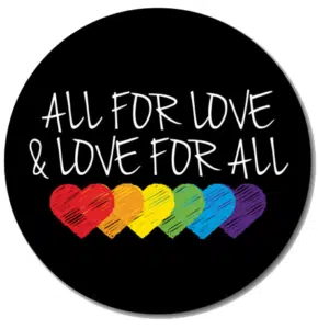 Equally Wed Pro Rainbow-themed wedding slogan: All for love and love for all