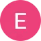 Pink "E" icon on a dark background.