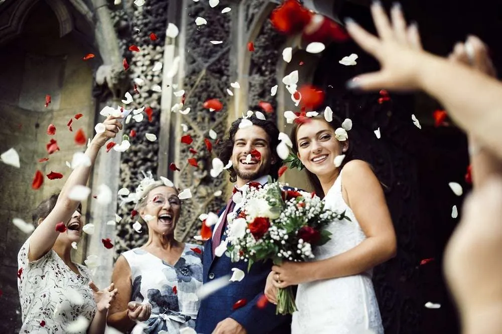 Wedding officiant performing a marriage ceremony