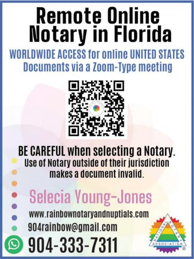 Rainbow Notary and Nuptials website screenshot