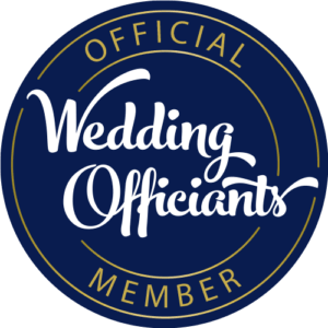 Wedding Officiants Official Wedding Officiants membership badge.