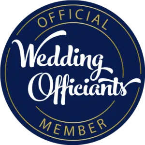 Wedding Officiants Official Wedding Officiants membership badge.