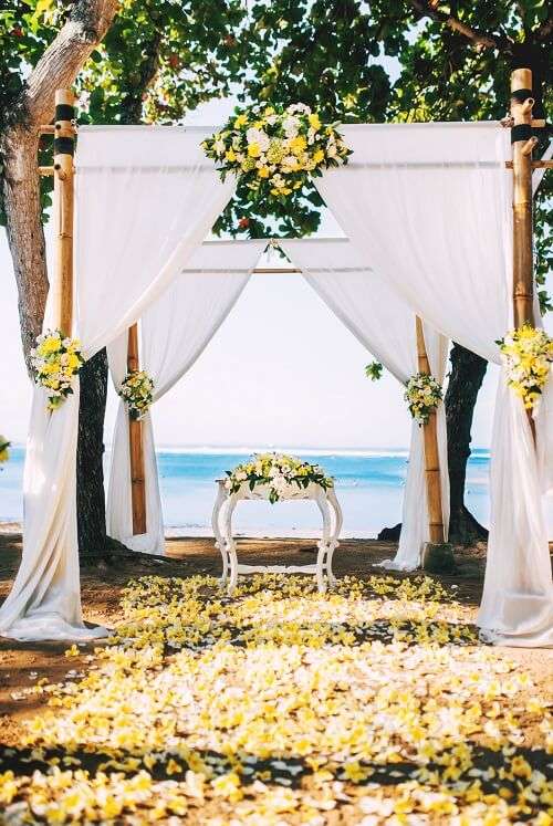 Beach wedding reception ceremony venue