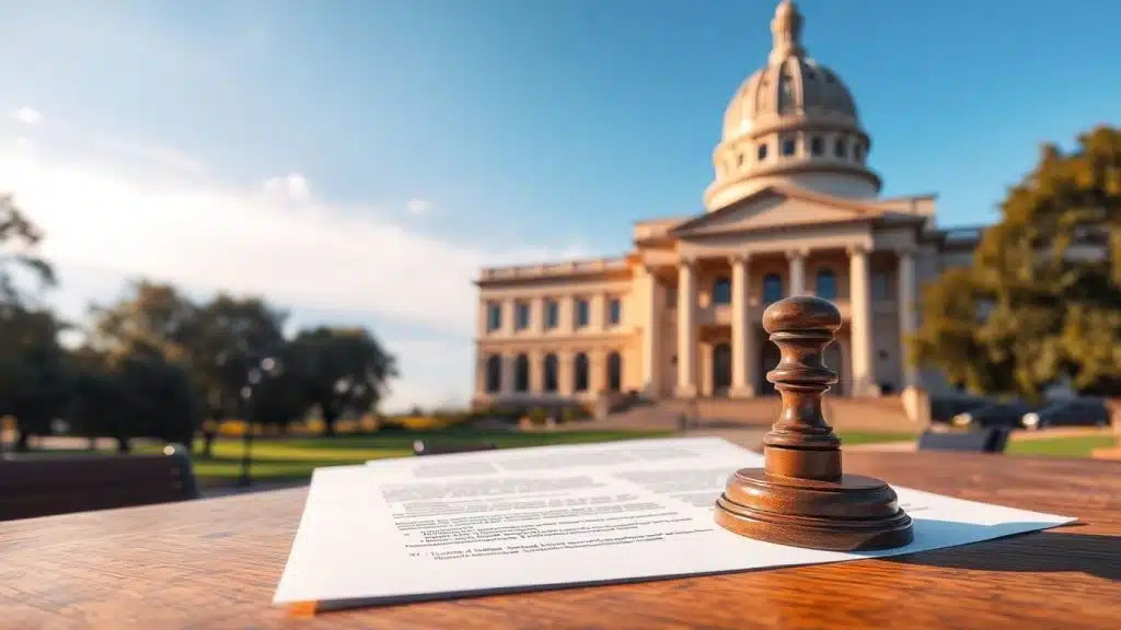 Texas Capitol and official documents for apostille process